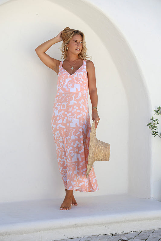 Morocco Slip Dress - Peach